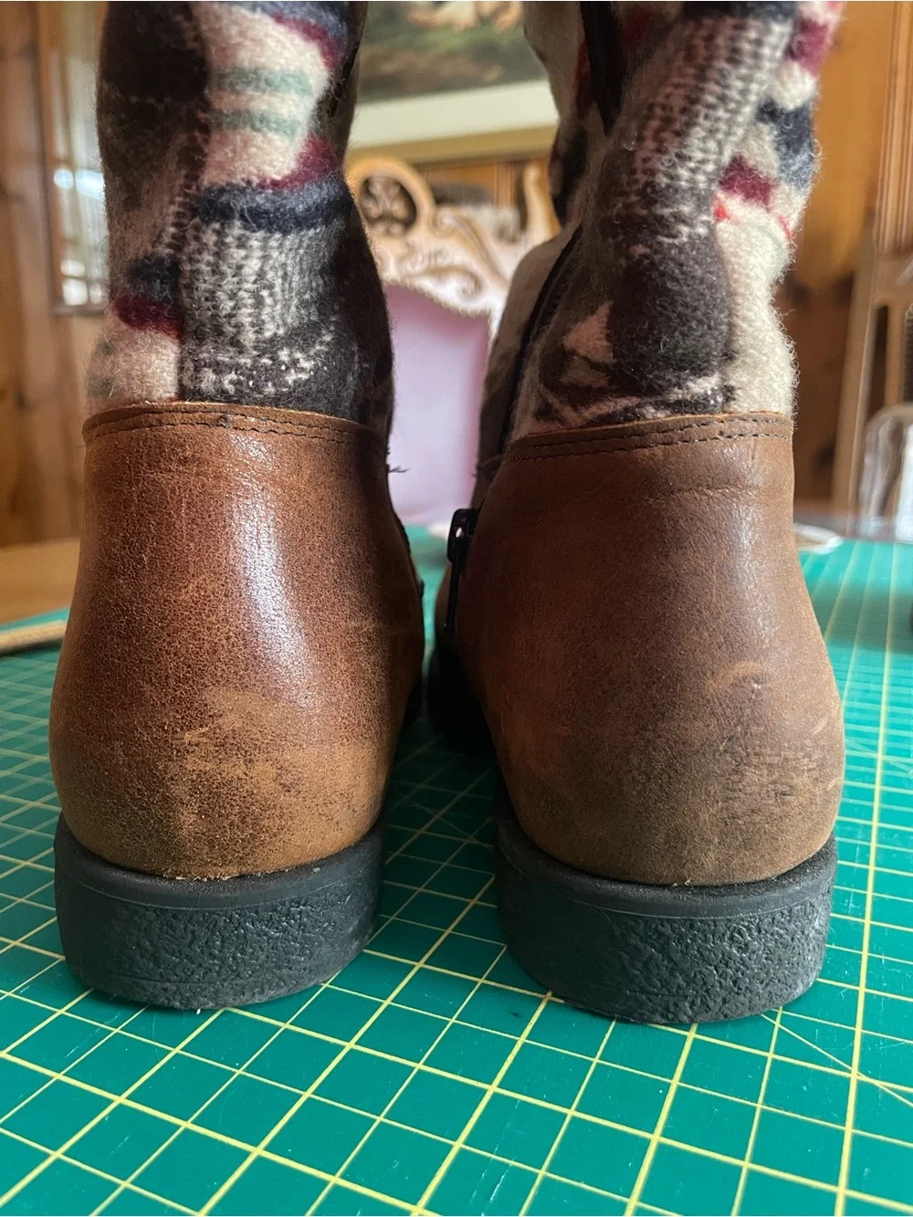 Brown Leather & Aztec Knit Mid-Calf (6) - Picture 15 of 15
